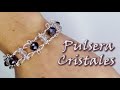 PULSERA DE CRISTALES CON CADENA, Curso de bisutería. #cristales #bisutería #joyas #diy