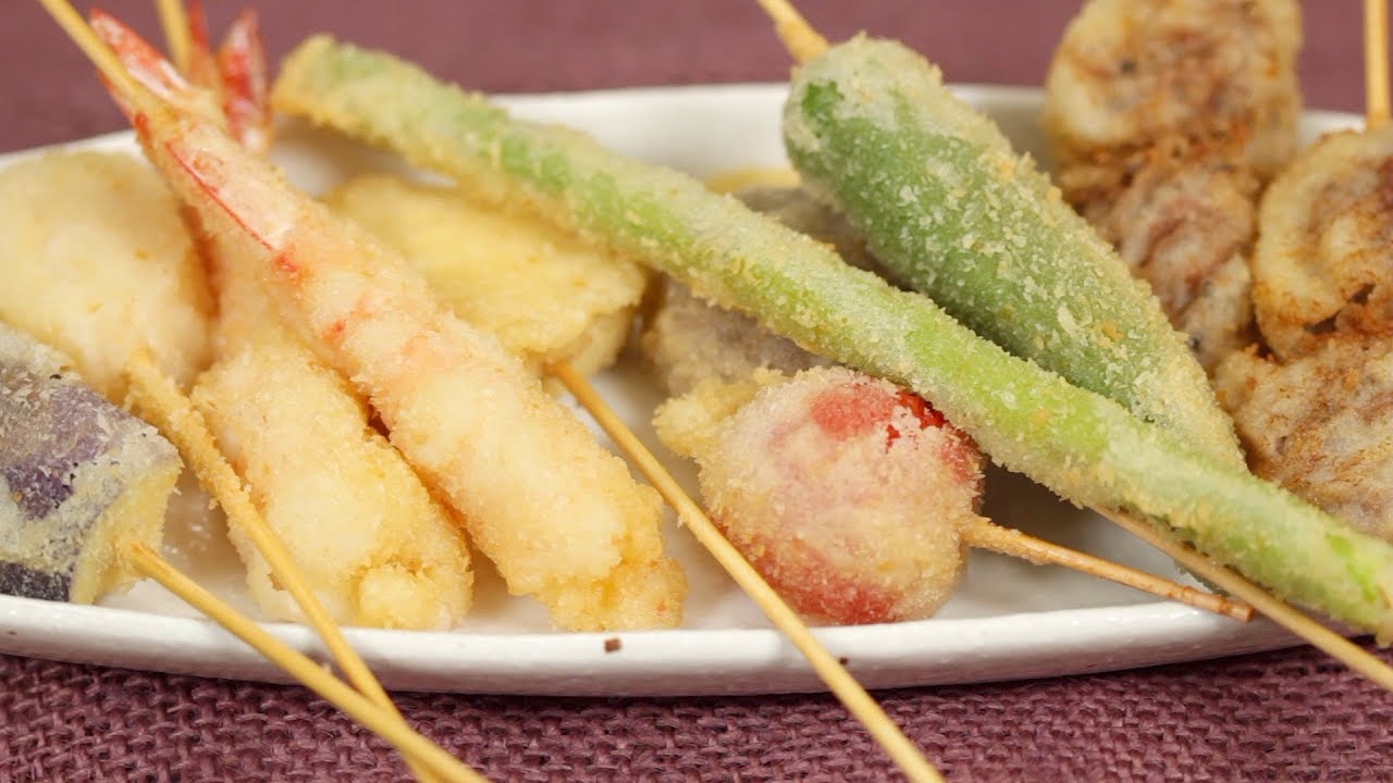 Kushikatsu Recipe (Deep-Fried Skewered Meat and Vegetables with Homemade Sauce) | Cooking with Dog