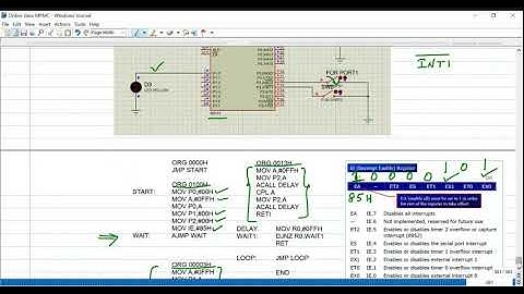 External hardware interrupts of 8051 Microcontroller Proteus simulation