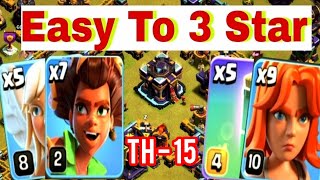 TH 15 best ground attack strategy // root and Valkyrie attack strategy // Easy to 3 star --