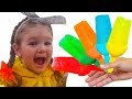 Liza and Nastya make color fruit ice cream | Color Song Nursery Rhymes | Learn Colors
