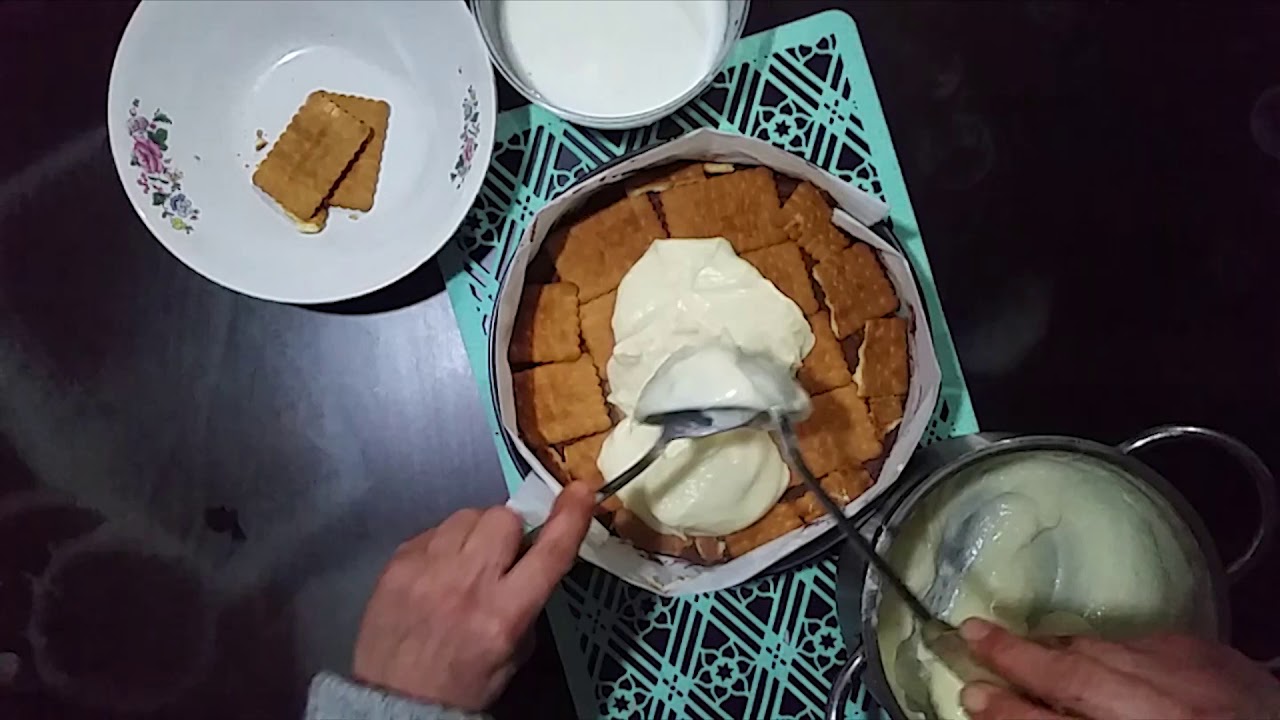 Pişirmeden Bisküvili yaş pasta nasıl yapılır? YouTube