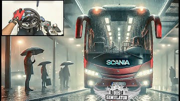 ETS2 Brazil Map – Realistic Scania Bus Driving | steering wheel gameplay