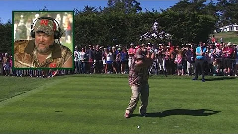 Larry the Cable Guy's swing is analyzed at AT&T Pe...