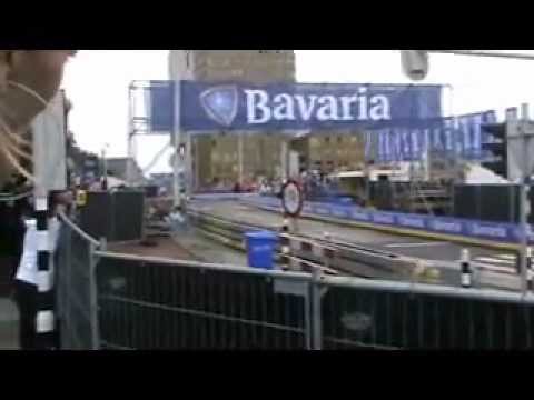 Mercedes GP F1 car doing awesome burnouts and powerslides