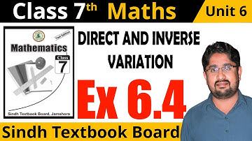 🔴 VARIATION Unit 6 Exercise 6.4 Class 7 Maths Sindh Textbook Board
