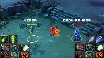 Dota 2 | Viper vs Drow Ranger lvl 30 | Same Full Items