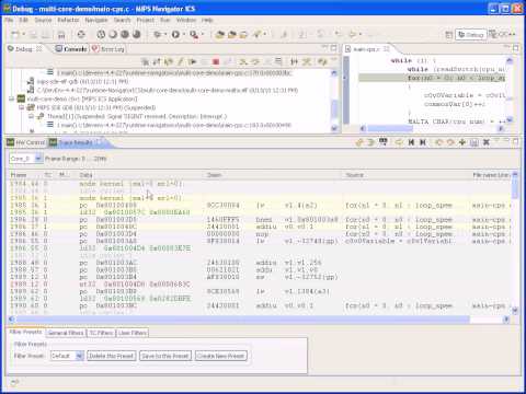 Navigator ICS Multicore Debug: 8 - Trace 2 VPE on 1 Core