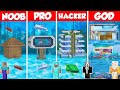 SECRET UNDERWATER HOUSE BUILD CHALLENGE - Minecraft Battle: NOOB vs PRO vs HACKER vs GOD / Animation