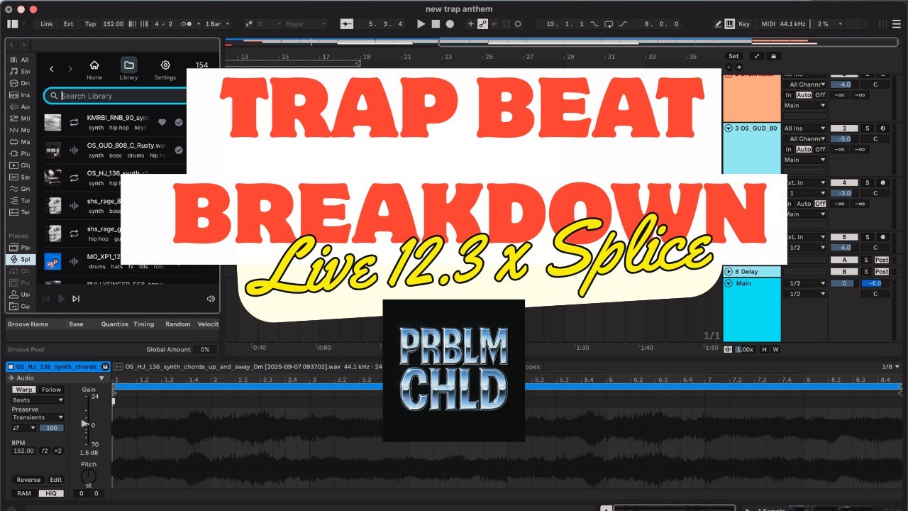 Dark Trap Beat in D Minor | 152 BPM | Ableton 12.3 Beta (Splice Integration)