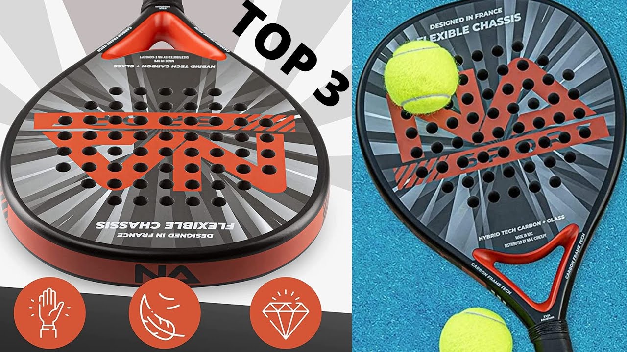 NASPORT® Raquette de Padel – Cadre Hybride en Fibre de Carbone