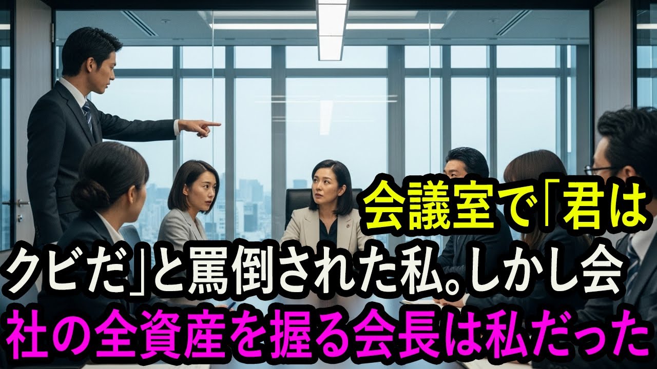 会議室で「君はクビだ」と罵倒された私。しかし会社の全資産を握る会長は私だった