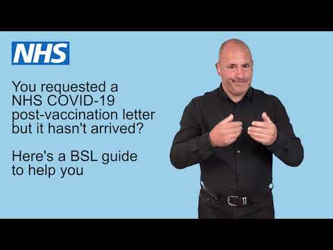 BSL guide for if your NHS COVID-19 post-vaccination letter has not arrived