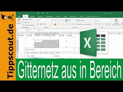 Excel Gitternetzlinien in Bereich ausblenden