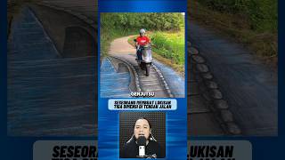 Seseorang membuat lukisan tiga dimensi di tengah jalan #faktamenarik