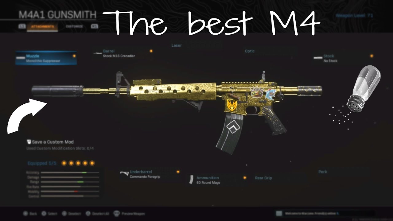 The Best M4a1 Class Setup In Warzone Youtube