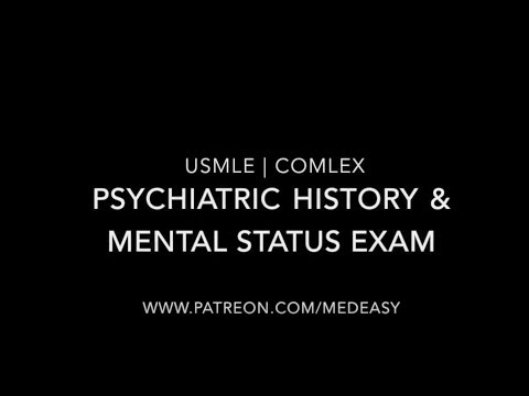 Psychiatric History Taking and The Mental Status Examination | USMLE & COMLEX
