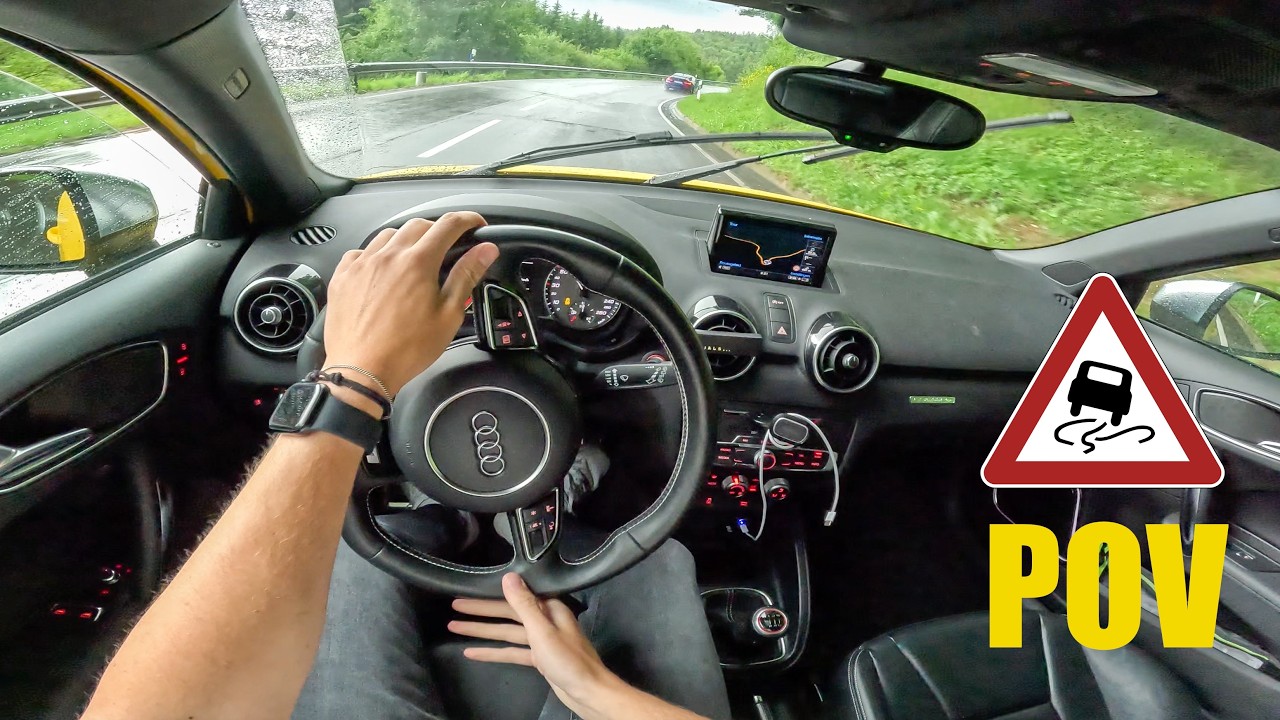 Тест-драйв Audi S1 ​​Quattro под дождем: взгляд от первого лица на Нюрбургринге, в погоне за BMW ...