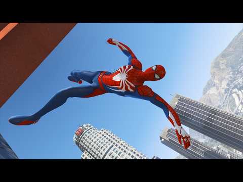 SPIDERMAN CRAZY JUMPS/FALLS (GTA 5 Spider-Man Best Gameplay) #18