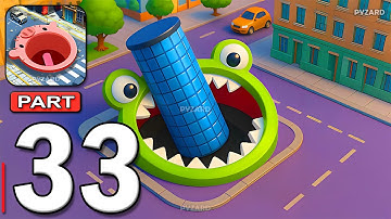 Hole.io - Gameplay Walkthrough Part 33 - Swallow Everything & Dominate the City (Android, iOS)