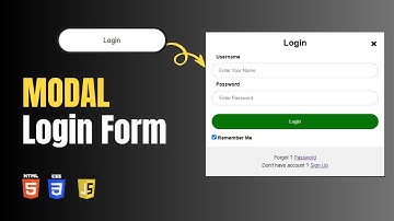 How To Create Login Modal (Popup) Using HTML, CSS, JavaScript | Popup Login Form | Login Modal