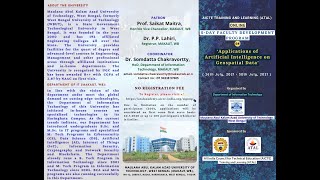 5-DAY Faculty Development Program on  ‘Applications of Artificial Intelligence on Geospatial Data’