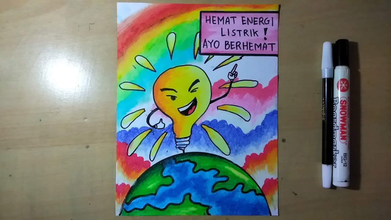 gambar poster hemat energi listrik kartun Cara Membuat Poster Hemat Energi Listrik Yang Gampang Youtube gambar poster hemat energi listrik kartun