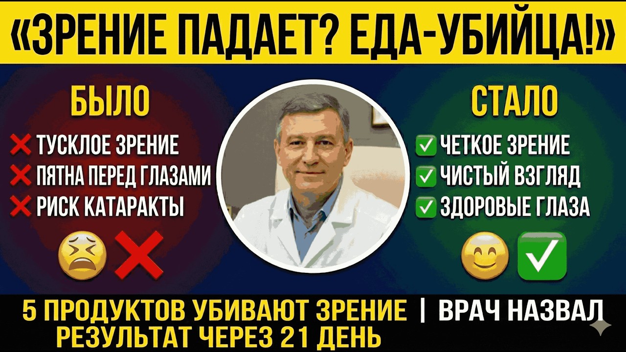 5 продуктов убивают ваше зрение — уберите их и через 21 день увидите результат
