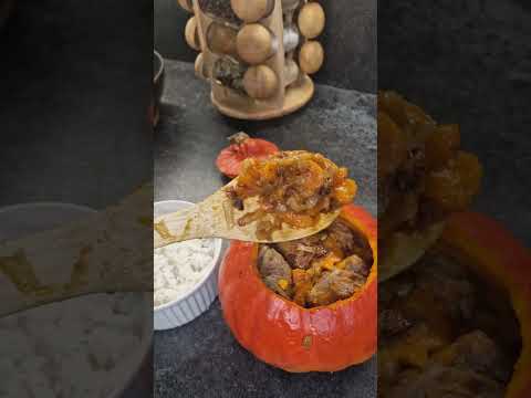 Потрясающе вкусно и полезно! Тыква фаршированная мясом и рисом! #Необычно #просто #сытно #экономно
