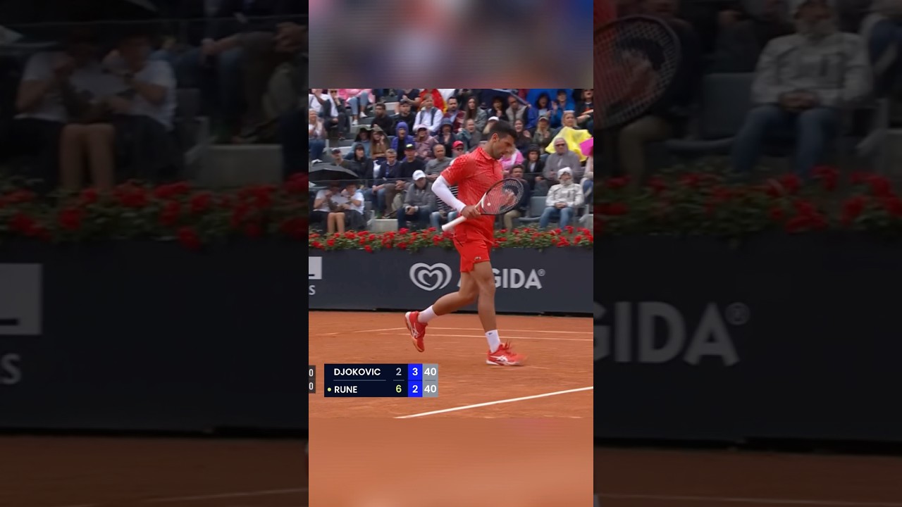 🔥🧱Djokovic-Rune DRAMATIC MATCH🔙✨ #tennis #sports #shorts #trending #djokovic #atptour