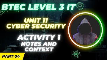 BTEC Level 3 IT - Unit 11 - Cyber Security & Incident Management - Part 04 - NOTES AND CONTEXT