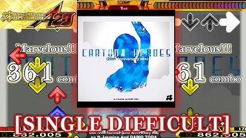 【DDR A20】 CARTOON HEROES (20th Anniversary Mix) [SINGLE DIFFICULT] 譜面確認＋クラップ