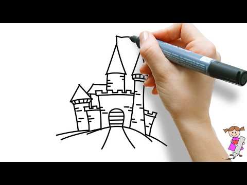 Leer om een kasteel te tekenen voor kinderen!