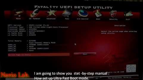 How to set up UEFI Ultra Fast Boot ( HDD without RAID) GPT disk