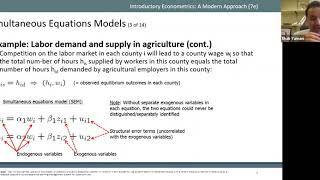 Econometrics: Lecture (2) Simultaneous Equations Models