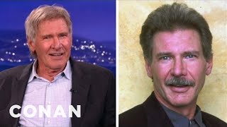 Harrison Ford Rocked His Own Ron BurgundyStyle Mustache | CONAN on TBS