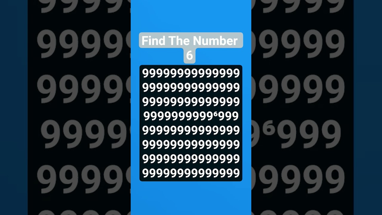 Find the number 6 - YouTube