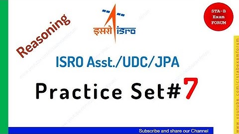 ISRO Assistant UDC JPA Steno | Practice Set 7 | Reasoning and General Intelligence