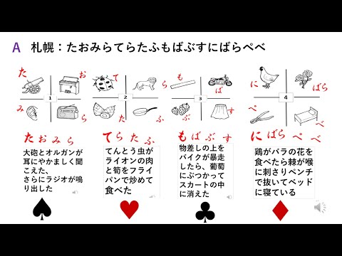 運転免許　究極の記憶手法  001 】　 スピードとリズム、楽しく遊んでください　日本語は素晴らしい　 記憶の秘密： 俳句の中にも♠ ♥ ♣ ♦の言葉が順番に出る　【名曲への誘い　＃ピアノ後藤泉】