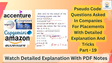 capgemini pseudocode questions ,Accenture Part -19 #itjobs #pseudocode #interviewquestions