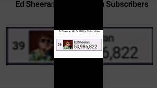 Ed Sheeran Hitting 54 Million Subscribers