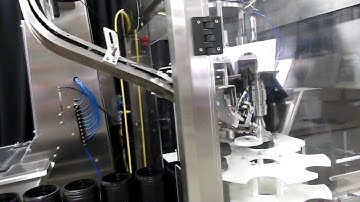 Single head chuck capper machine with waterfall cap feeder model PC1 JAW WFALL