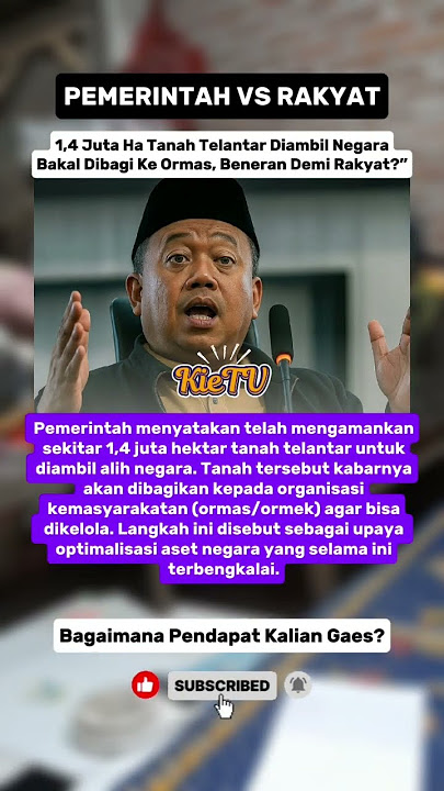 TOK SAH‼️1,4 Juta Ha Tanah Telantar Diambil Negara #shorts #viralvideo