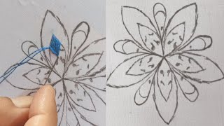 Star flower best hand embroidery | Flower hand embroidery | Easy flower embroidery | AFK ART