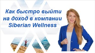 Как быстро выйти на доход Siberian Wellness