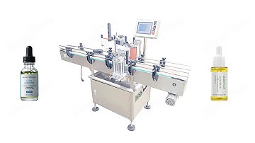 Dropper Lid Round Bottles Automatic Clamping Labeling Machine