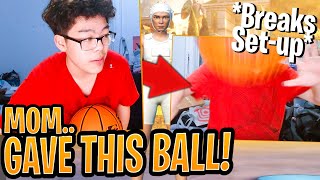AsianJeff Gets Gifted a Basketball By His MOM Then BROKE His Set-up With it!