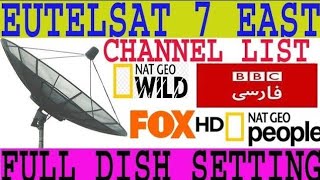 Eutelsat 7°east  letest new channel update || Eutelsat 7east dish settings 6 fit dish