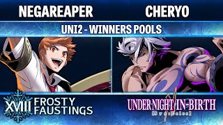 Frosty Faustings XVIII WINNERS POOLS - NegaReaper (Tsurugi) vs Cheryo (Enkidu) - UNI2