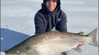 Ice Fishing Giant Trout 20+ Fish Landed